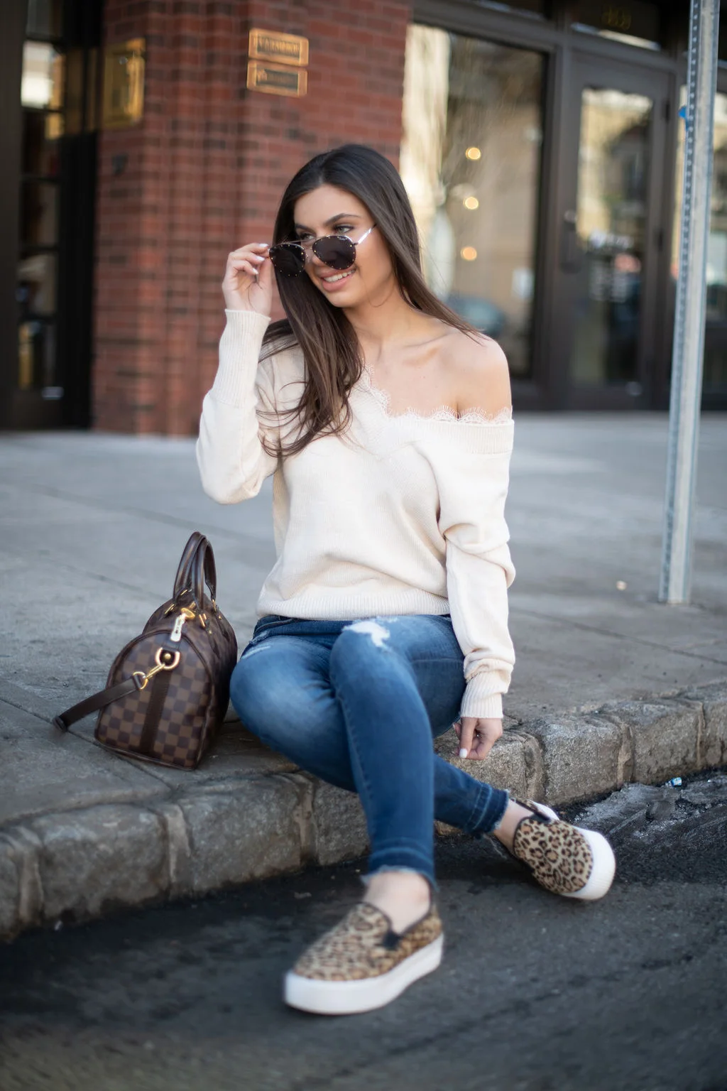 Lace Trim Sweater Under $30