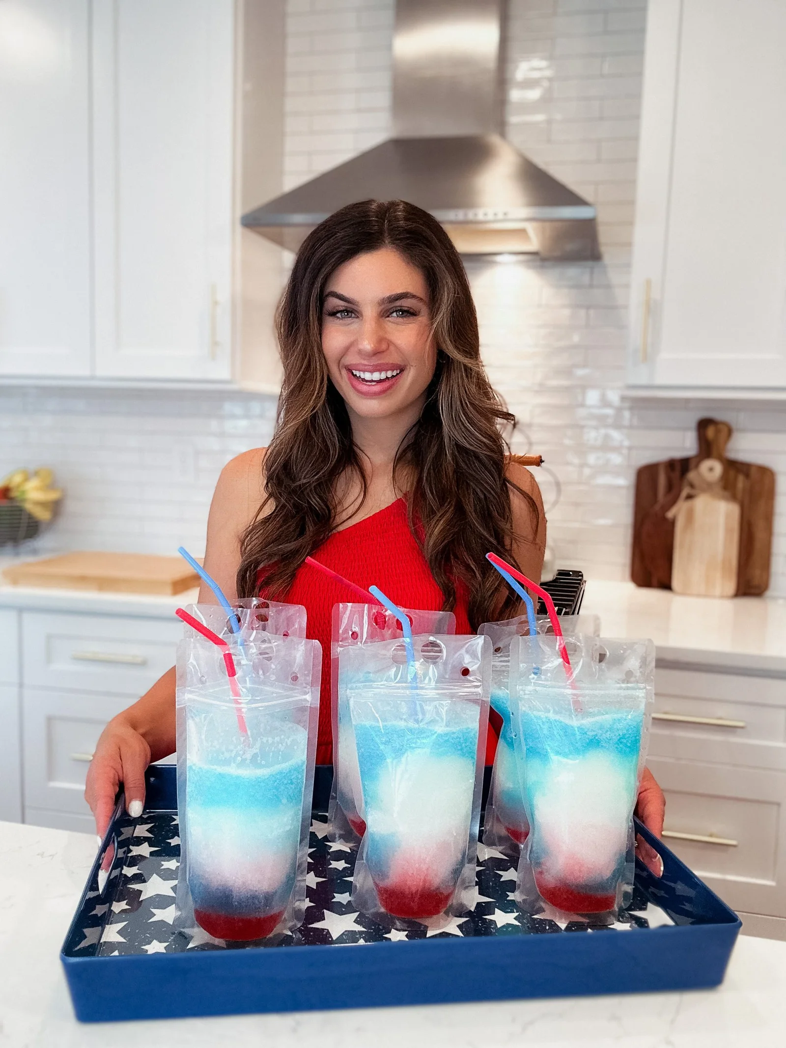 Red White and Blue Drink Pouches