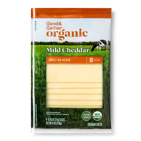 Click for more info about Organic Mild Cheddar Deli Sliced Cheese - 6oz - Good & Gather™