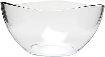 Click for more info about Red Co. Medium 2 Quart Clear Glass Wavy Serving & Mixing Bowl for Salad, Pasta, Desserts, Snacks