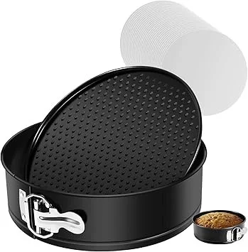 Click for more info about Springform Pan set，9 Inch Springform Pan Nonstick Leakproof Cake Pan Cheesecake Pan with 50 Pcs...
