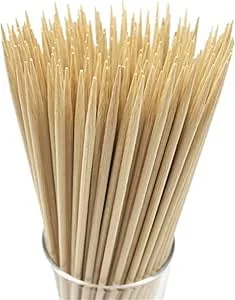 Click for more info about HOPELF 8" Natural Bamboo Skewers for BBQ，Appetiser，Fruit，Cocktail，Kabob，Chocolate Fount...