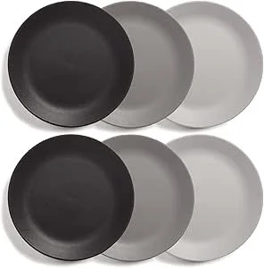 Click for more info about US Acrylic Everest Ultra-Durable Plastic 10 inch Dinner Plates in Grey Stone | set of 6 Reusable,...