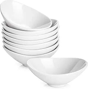 Click for more info about DOWAN Ceramic Dip Bowls, 3 Oz 8 Pack White Dipping Bowls, Mini Serving Bowls for Side Dishes, Sus...