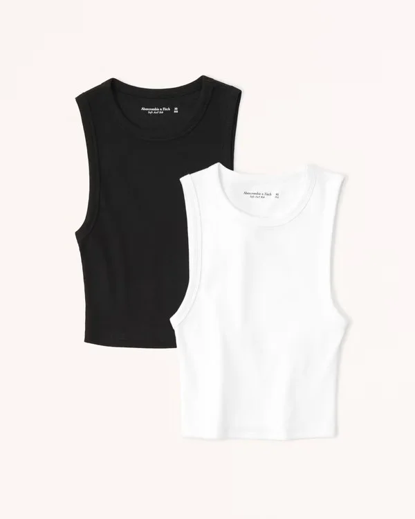 Click for more info about 2-Pack Essential Rib Crew Tanks