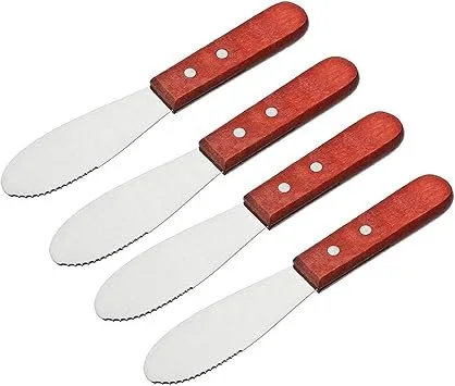 Click for more info about Stainless Steel Straight Edge Wide Butter Spreader Deluxe Sandwich Cream Cheese Condiment Knives ...