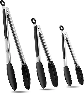 Click for more info about Bnlcd Kitchen Tongs, Premium Stainless Steel Locking Cooking Tongs with Silicone Tips, Non-Slip F...