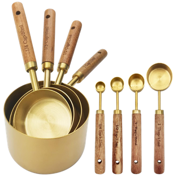 Gold Measuring Cups and Spoons Set
