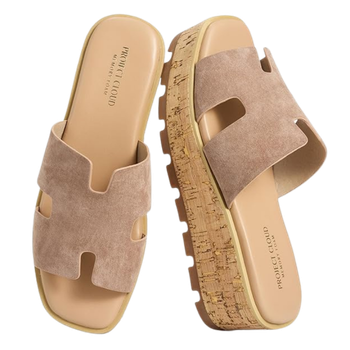 Project Cloud 100% Genuine Leather Wedge Platform Sandals Women