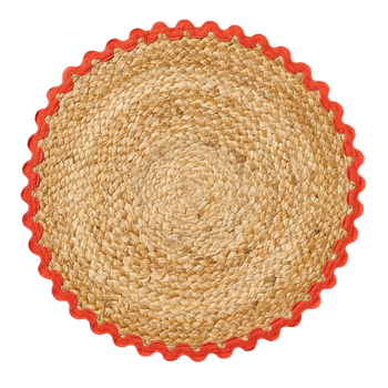 Round Woven Charger Rickrack Trim 